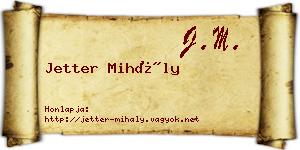 Jetter Mihály névjegykártya